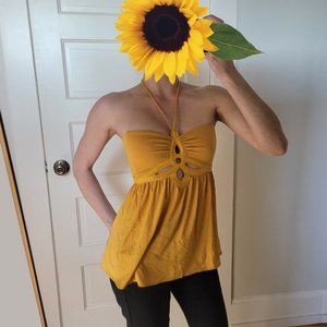 COPY - Yellow Ingwa Melero Halter Top